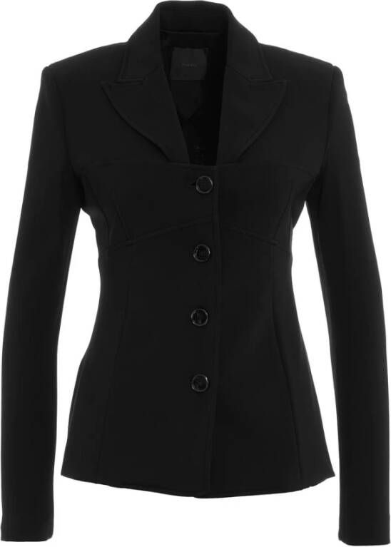 Pinko Zwarte getailleerde jas voor dames Black Dames