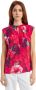 Pinko Buffo Blusa Crepe DE Chine Stampa Hibiscus Roze Dames - Thumbnail 13