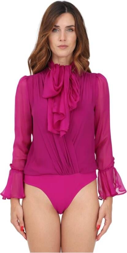 Pinko Particella Bodysuit in Roze Purple Dames