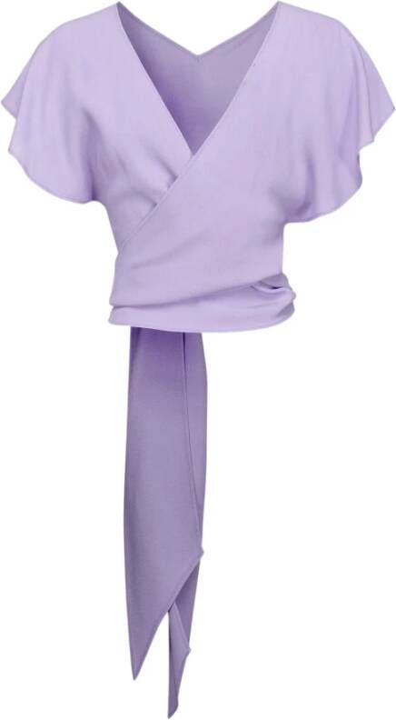 Pinko Hoogwaardige gebreide trui met gesigneerde knoopdetail Purple Dames