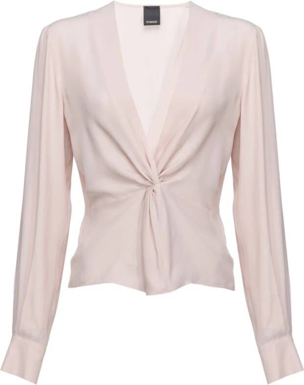 Pinko Zijden blouse met twist detail Pink Dames