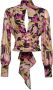 Pinko Iris Print Georgette Blouse met Uitgesneden Detail Multicolor Dames - Thumbnail 1