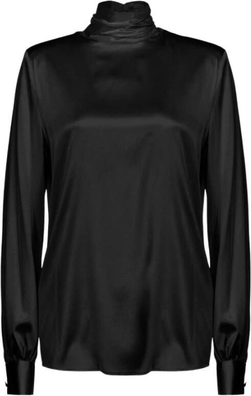 Pinko Blusa Babi Satin Stretch_40 Zwart Dames