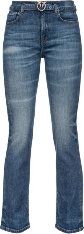 Pinko Bootcut jeans with Love Birds belt Blauw Dames