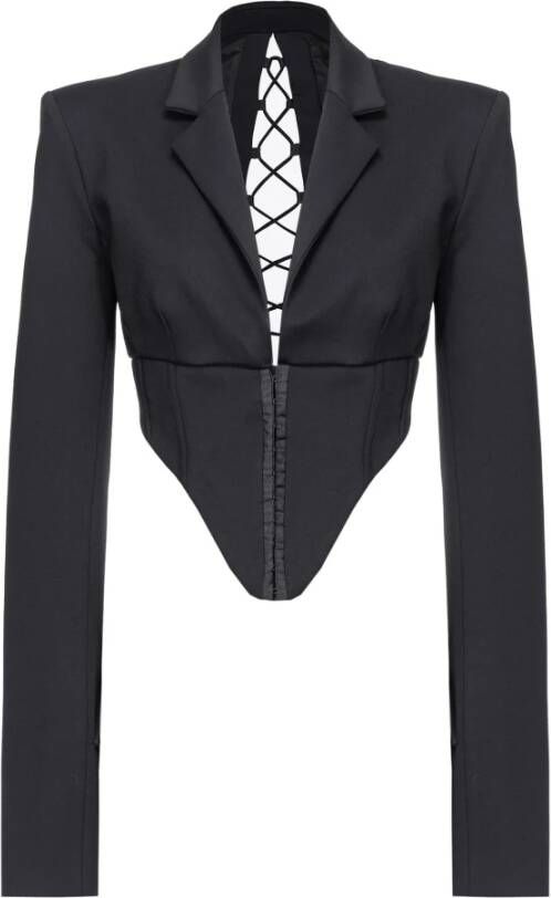 Pinko Borealis Technical Fabric Stitch Jacket Zwart Dames