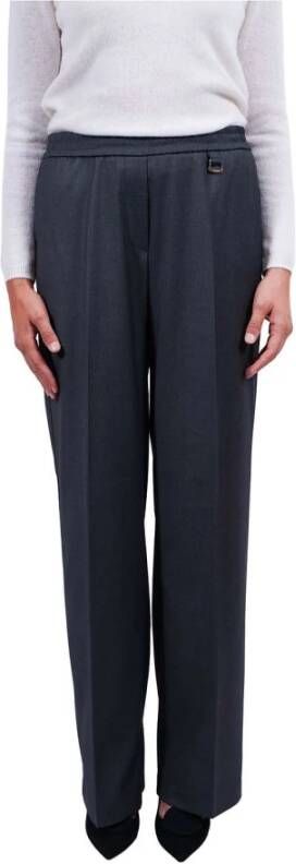 Pinko Wide leg trousers with an elastic waist Grijs Dames