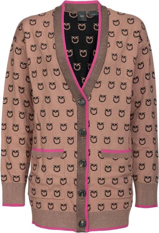 Pinko Bruine Gebreide Kleding met Love Birds Motief Bruin Dames