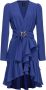Pinko Blauwe V-hals Feestjurk met Love Birds Gesp Blue Dames - Thumbnail 3