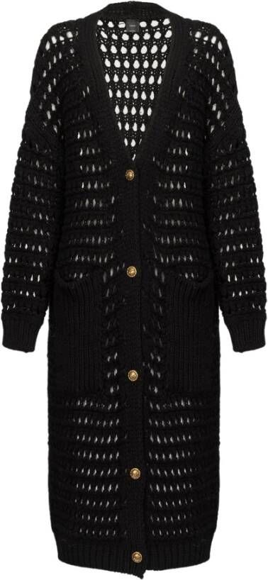 Pinko Lange wollen cardigan voor vrouwen Black Dames