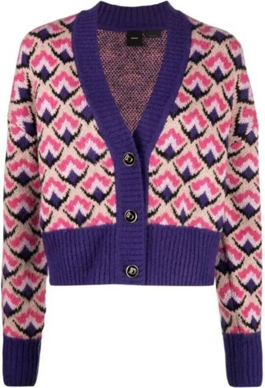 Pinko Korte cardigan van wolmix met bloemendesign Multicolor Dames