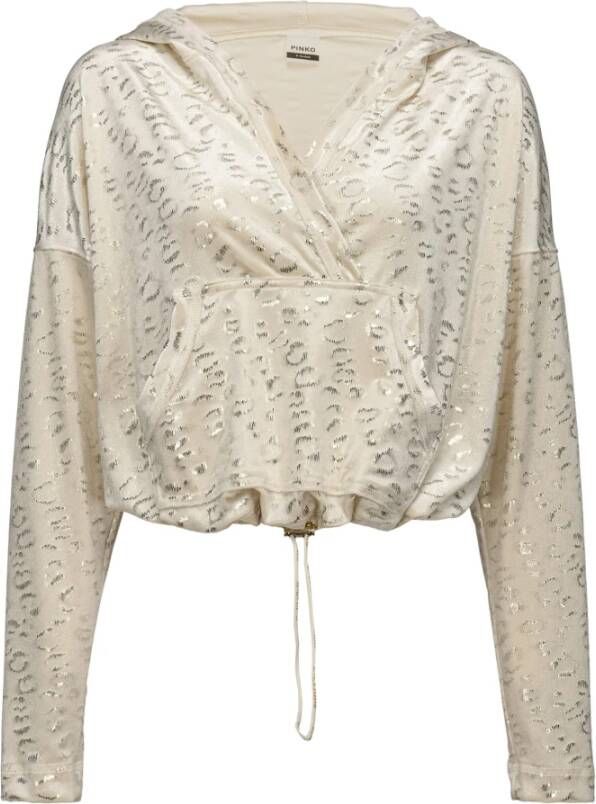 Pinko Chenille sweatshirt with laminated spots Grijs Dames