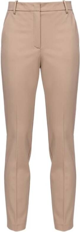 Pinko Beige Cigarette Linen Pants Beige Dames