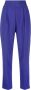 Pinko Hoge Taille Wijde Pijp Crepe Broek met Plooien Purple Dames - Thumbnail 1