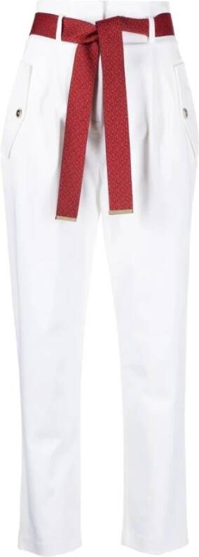 Pinko Leather Trousers White Dames