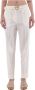 Pinko Stretch Linnen Plaza Broek Beige Dames - Thumbnail 6