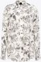 Pinko Corisha Camicia Crepe DE Chine Stampa Tattoo Beige Dames - Thumbnail 1
