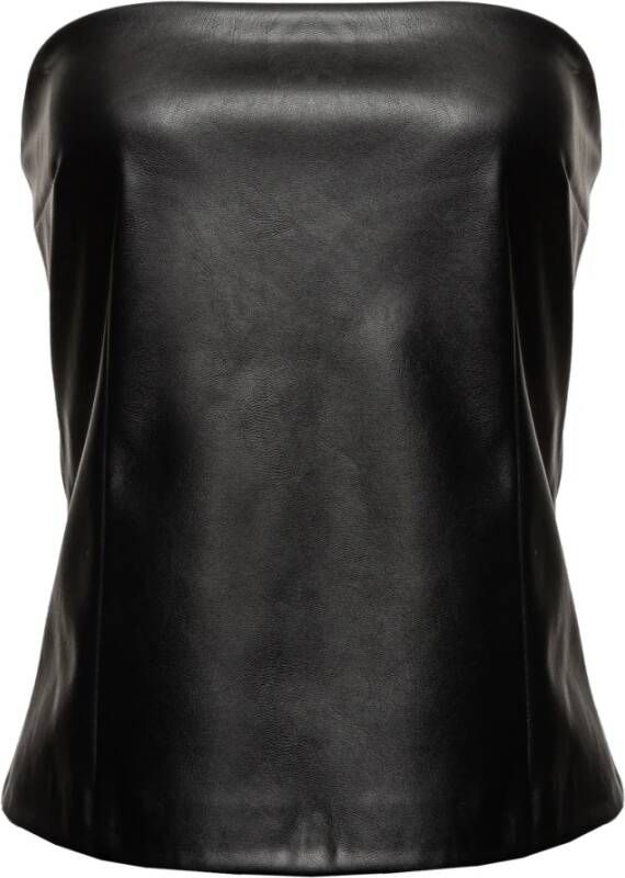 Pinko Corset top with leather effect Zwart Dames