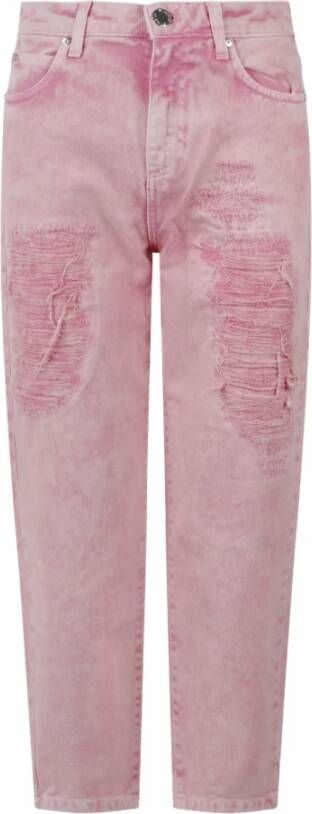 Pinko Cropped Jeans Roze Dames
