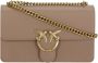 Pinko Klassieke Love Tas van Zacht Leer met Metalen Love Birds Gesp Brown Dames - Thumbnail 1