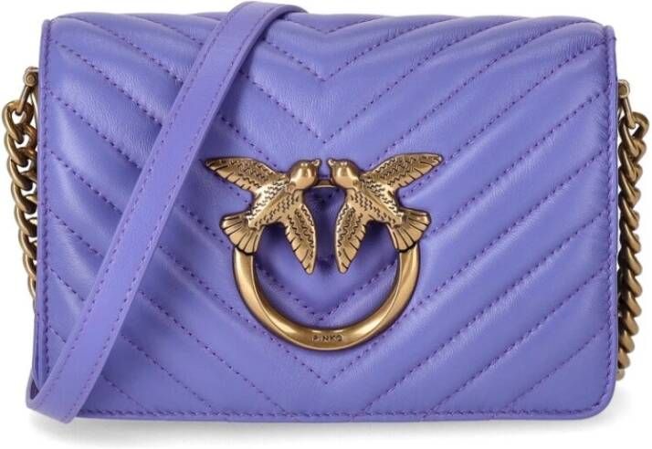 Pinko Elegante Love Click Mini Crossbody Tas Purple Dames - Foto 6
