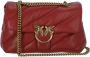 Pinko Maxi Oblique Gewatteerde Bordeaux Leren Tas Red Dames - Thumbnail 7