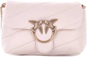 Pinko Gewatteerde schoudertas van kalfsleer met Love Birds-logo White Dames - Foto 14
