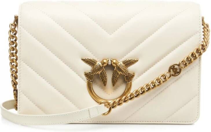 Pinko Classic Love Click Crossbody Tas White Dames