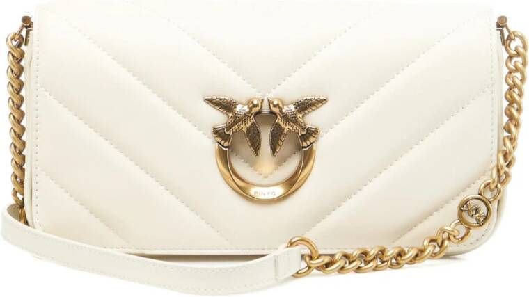 Pinko Love Click Baguette Mini Schoudertas White Dames