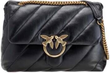Pinko Zwarte Leren Crossbody Tas met Gouden Decoratieve Gesp Black Dames - Foto 17
