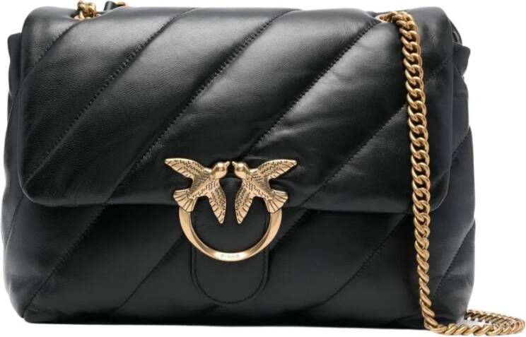 Pinko Zwarte Love Big Puff Crossbody Tas Black Dames