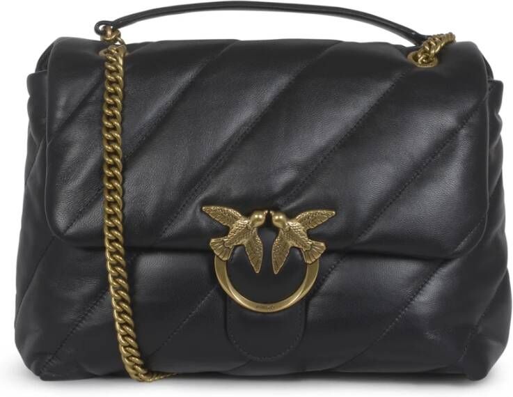 Pinko Gewatteerde Schapen Nappa Handtas Iconisch Logo Black Dames - Foto 8