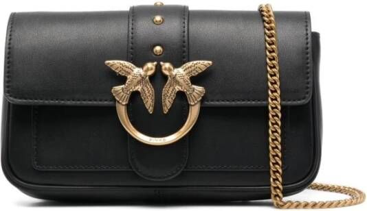 Pinko Zwarte en Gouden Schoudertas voor Vrouwen Black Dames - Foto 6
