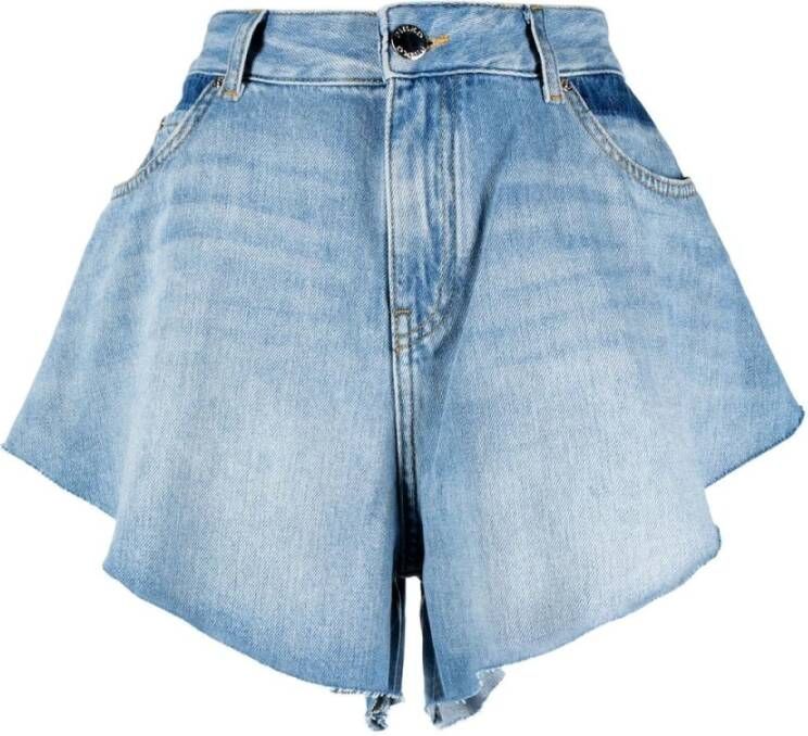 Pinko Calma Shorts DIM Bleach Blauw Dames