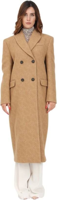 Pinko Double-Breasted Coats Beige Dames