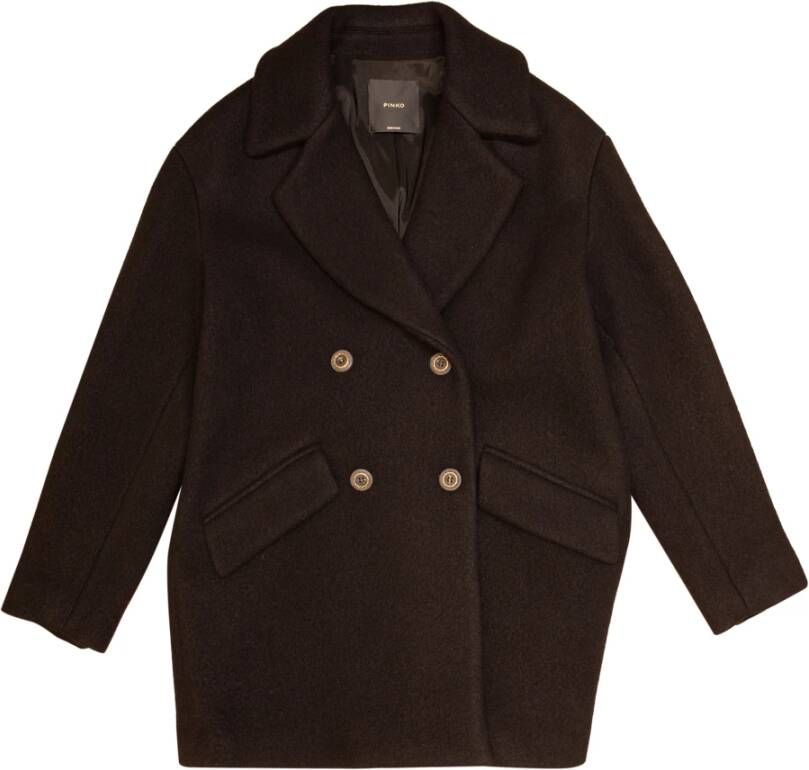 Pinko Double-Breasted Coats Zwart Dames