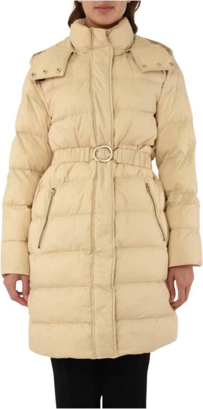 Pinko Down Coats Beige Dames