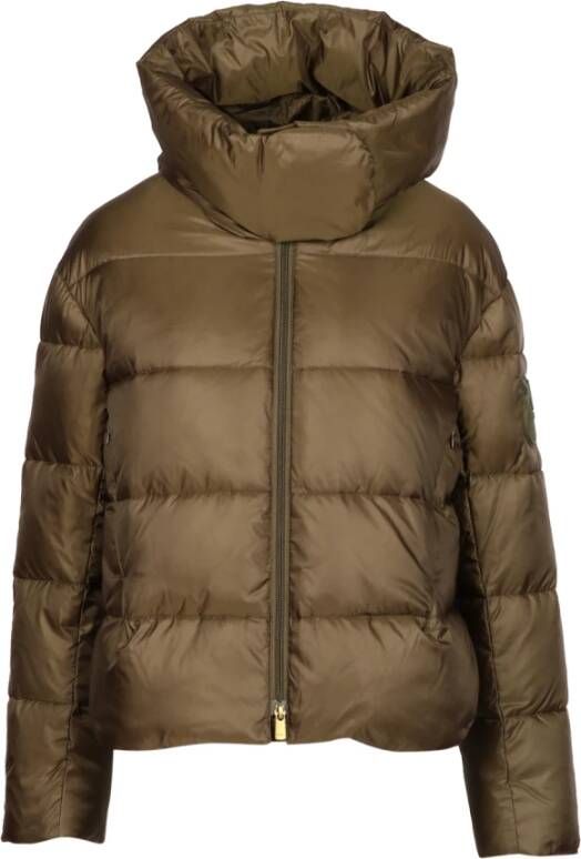 Pinko Kapselde jas met capuchon Groen Dames