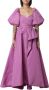 Pinko Statement Balloon Sleeve Flared Dress Pink Dames - Thumbnail 1