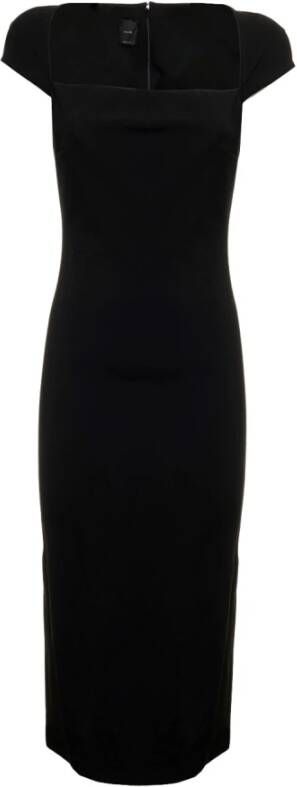 Pinko Long plain snug-fitting dress Zwart Dames