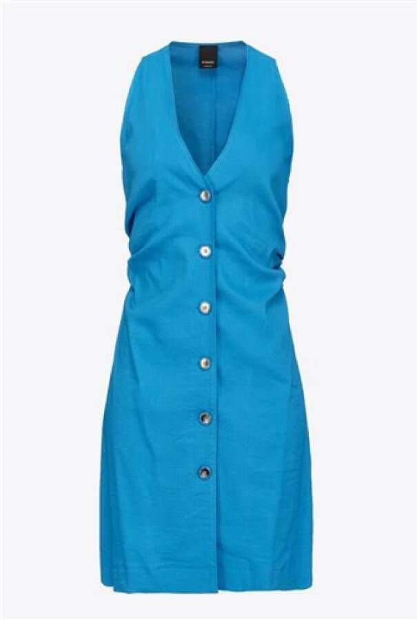 Pinko Lichtblauwe mouwloze jurk voor vrouwen Blauw Dames