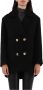 Pinko Dubbel Velours Wolmix Pea Coat Black Dames - Thumbnail 3