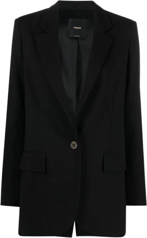 Pinko Stijlvolle hoog getailleerde zwarte broek Black Dames