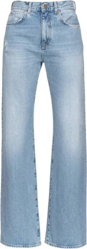 Pinko Hoge taille straight-leg jeans van denim Blue Dames