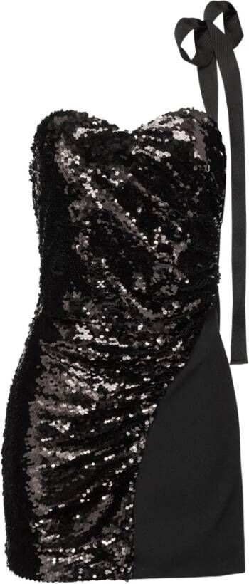 Pinko Fully Sequinned Mini Dress Zwart Dames