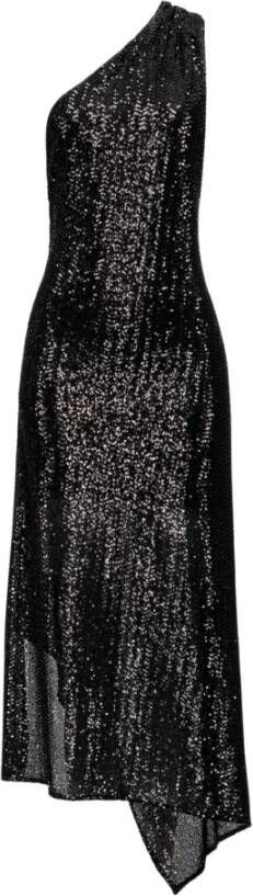 Pinko Elegante Korte Jurk Zwart Pailletten Black Dames