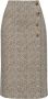 Pinko Herringbone Midi Rok met Wrap Paneel Beige Dames - Thumbnail 1