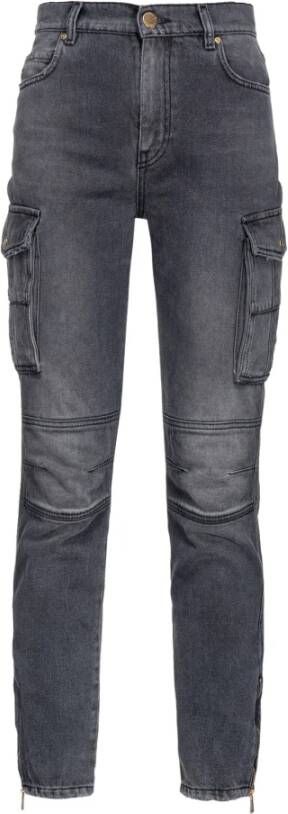 pinko Grijze Skinny-Fit Cargo Jeans Grijs Dames