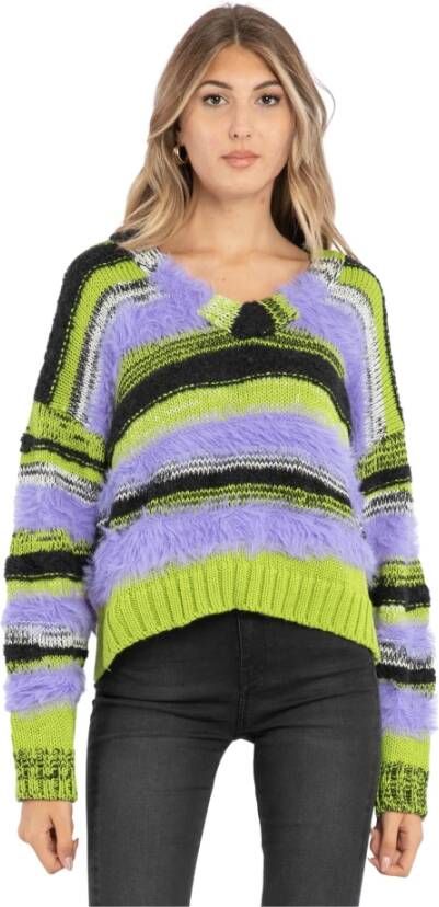 Pinko Groene Sweaters met Acryl en Wol Mix Groen Dames