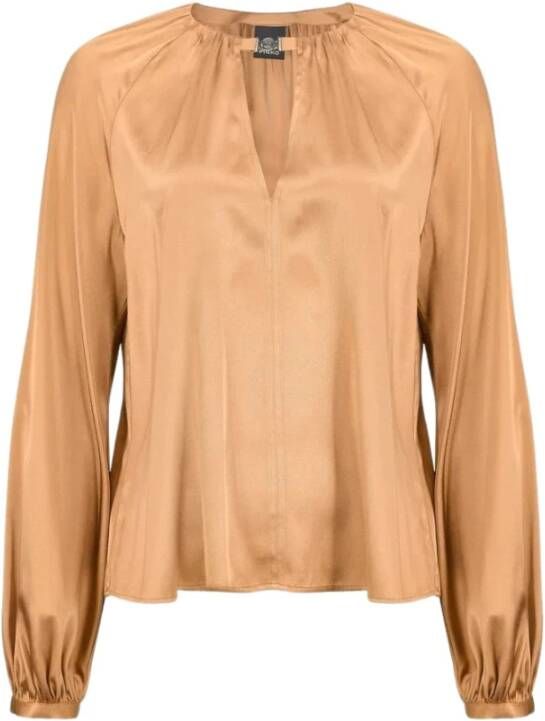 Pinko Zijden blouse met knoopdetail Yellow Dames