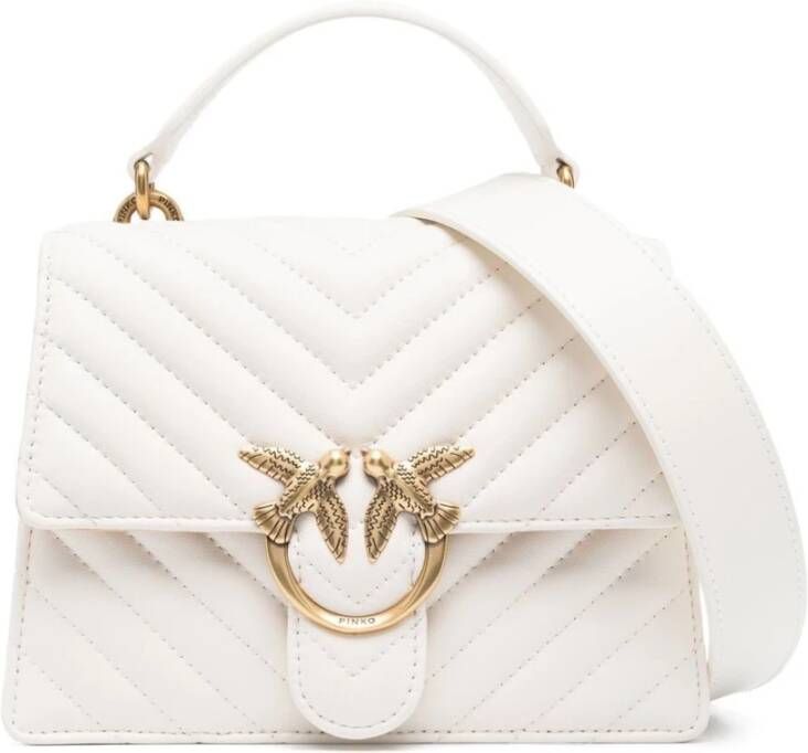 Pinko Verlengde Gevlochten Gebreide Trui White Dames